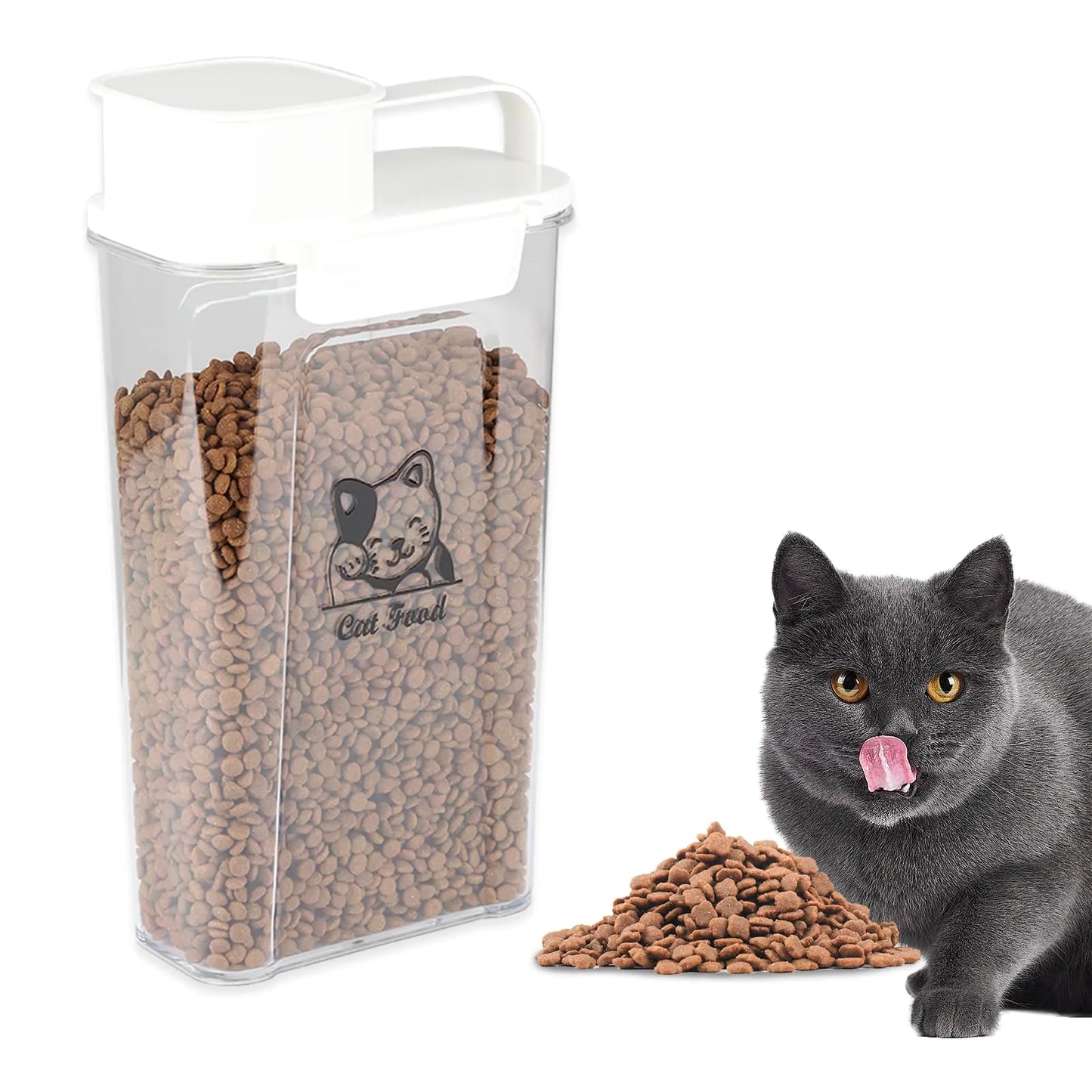 Transparent Cat Food Storage Container