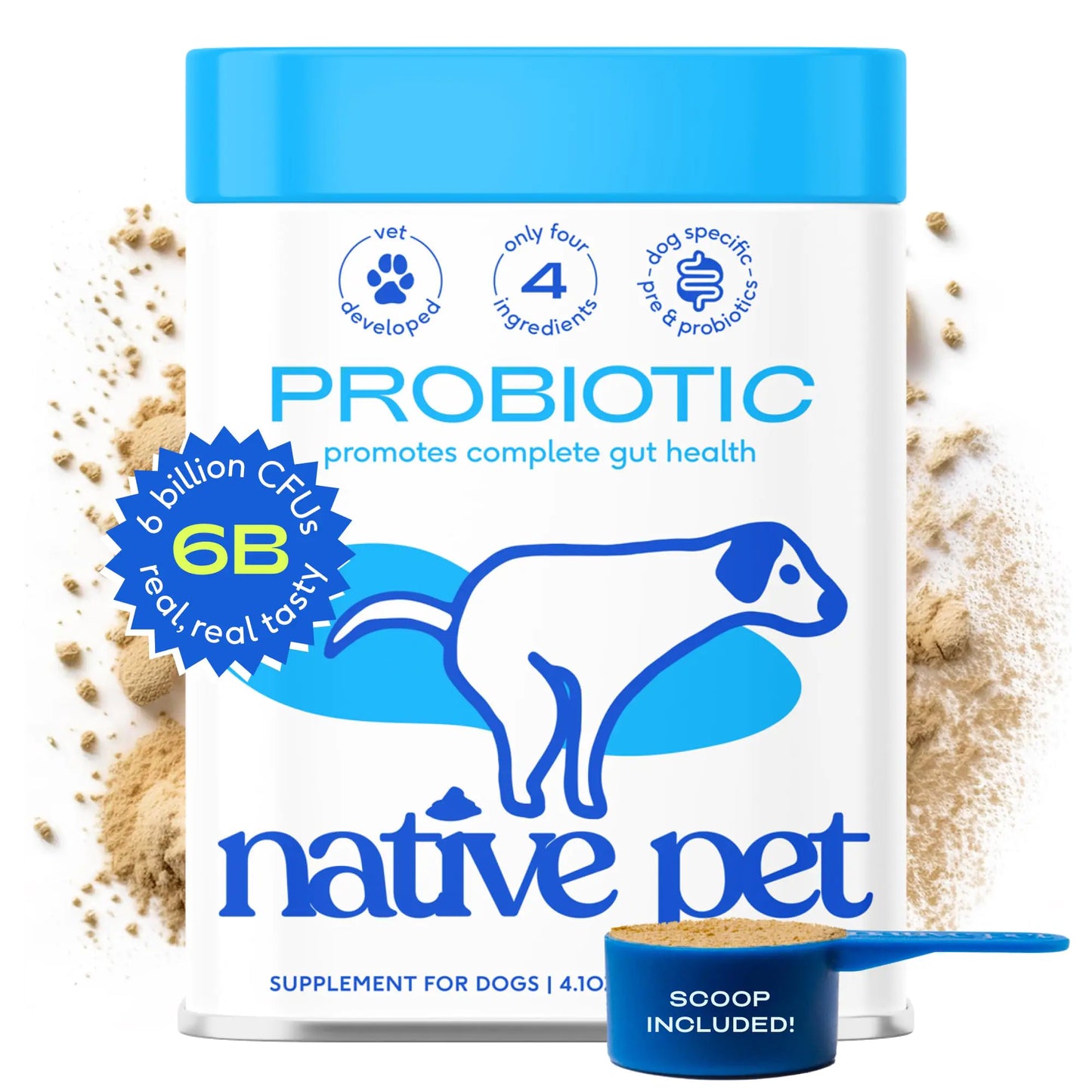 Native Pet Probiotic powder for Dogs - Dog Stomach Relief  (232 Grams)