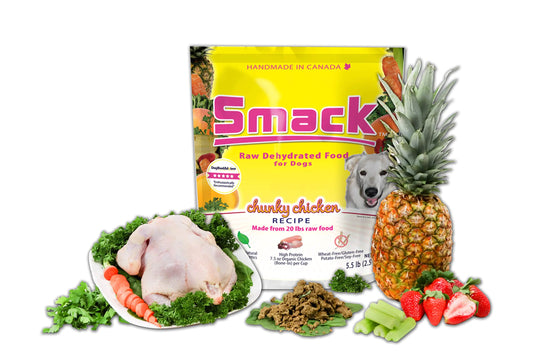 Smack' Organic Raw Dehydrated Dog Food (Chunky Chicken 8.8 Ounce)