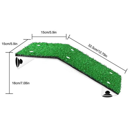 Reptile Climbing Turtle Basking Platform with Grass Ramp
