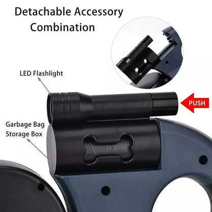 Retractable Dual Pet Leash Reflective Lead 360 Swivel Double Dog Walking Leash