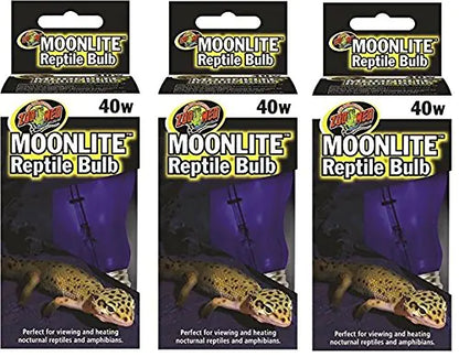 (3 Pack) Zoo Med Moonlight 40 Watt Reptile Bulbs