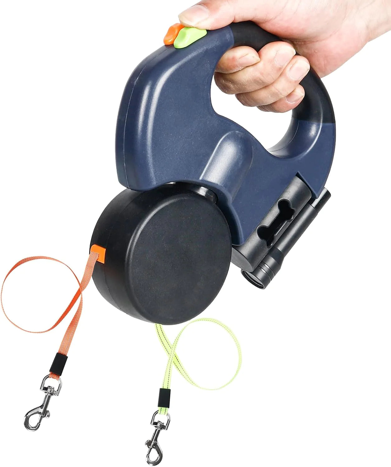 Retractable Dual Pet Leash Reflective Lead 360 Swivel Double Dog Walking Leash