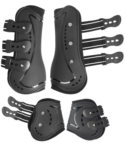 (4pc) Horse Tendon Fetlock Boots - Open Front Boots for Jumping