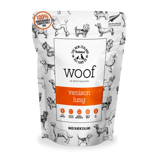 WOOF Air Dried Dog Treats - Venison Lung Dog Treats (1.76 oz)