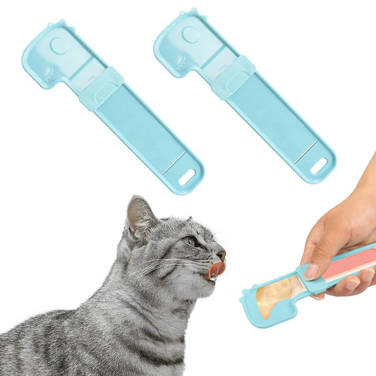 Cat Strip Squeeze Spoon for Wet Treats (2PCS)