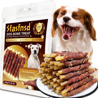 Sfasfnsd Dog Bone Treats Duck Wrapped Rawhides (12.35 Oz)