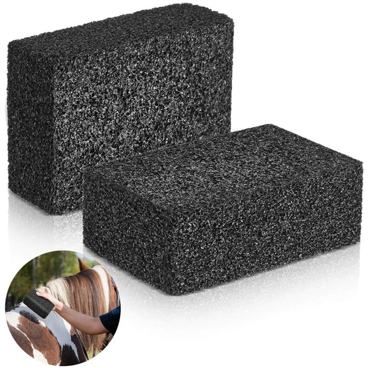 (2Pcs) Pumice Stone for Horse Cleaning - Horse Grooming Sponge Block