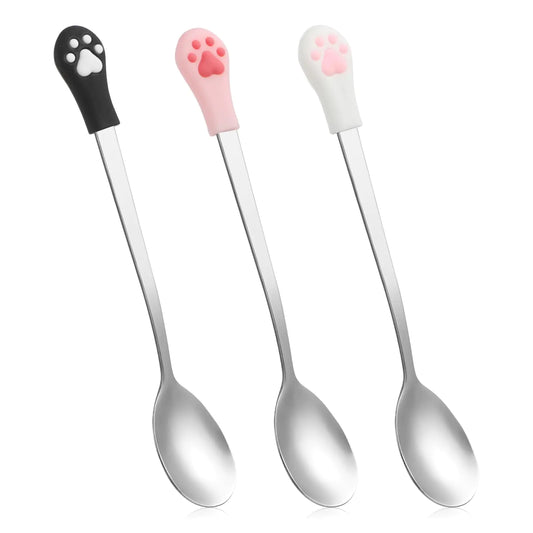 (2pcs) Cute Long Reach Pet Spoon For Wet Canned Pet Foods