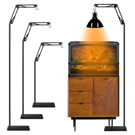 Reptile Heat Lamp Stand with 360° Swing Arm & Height Adjustable (15.7inch to 74.3inch)