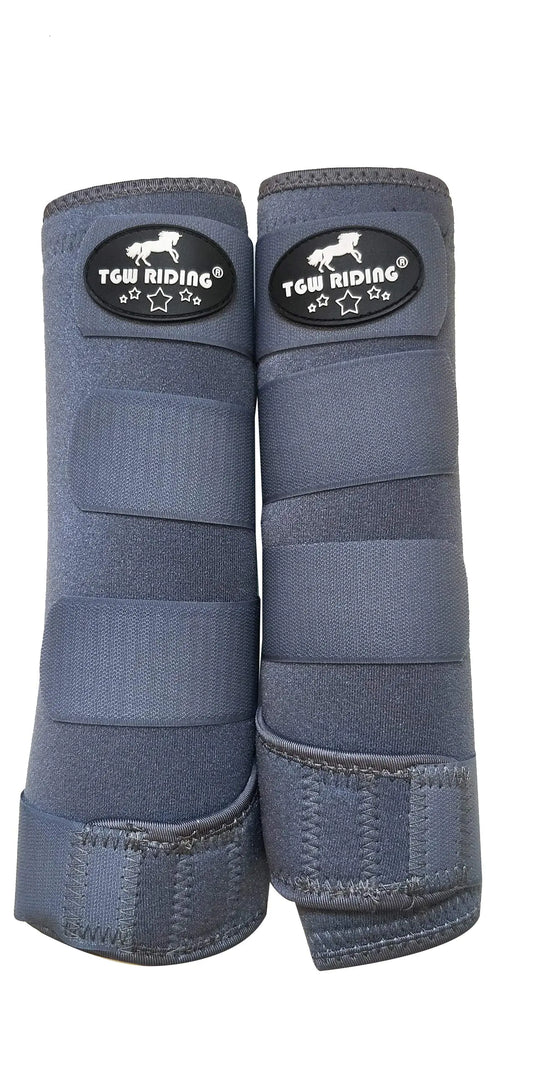 Horse Sports Medicine Boots - Leg Wraps One Pair (Gray M)