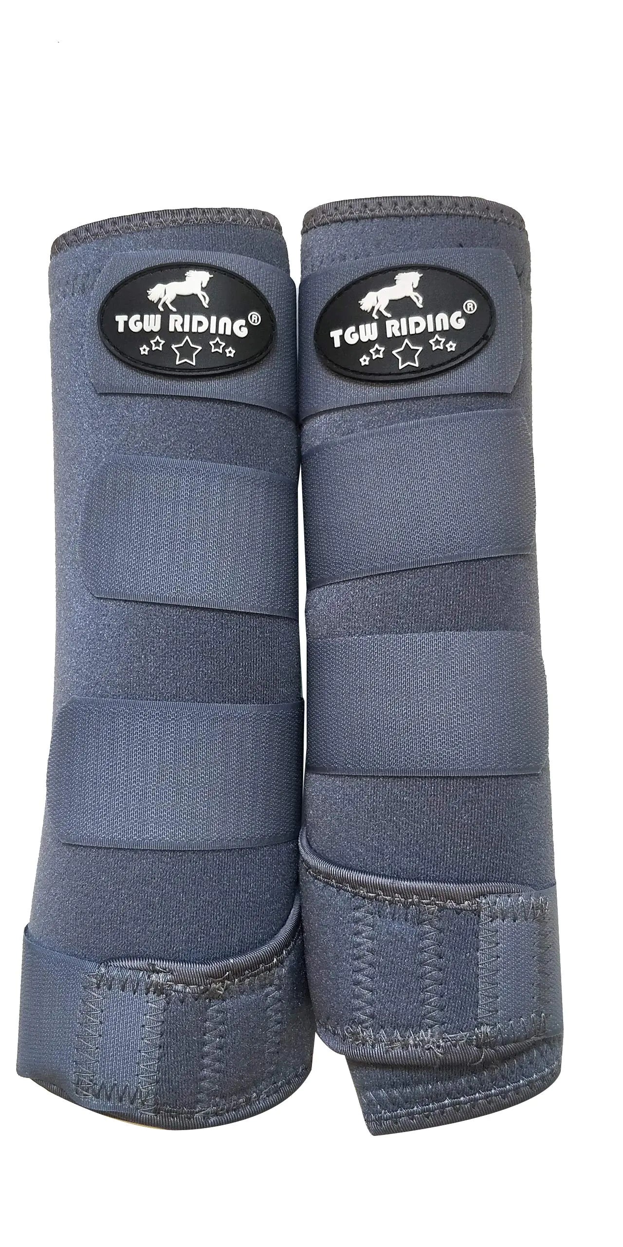 Horse Sports Medicine Boots - Leg Wraps One Pair (Gray M)